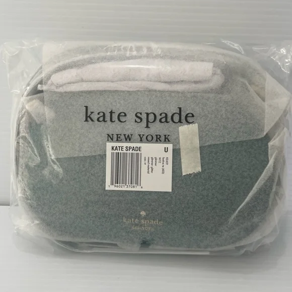 NWT Kate Spade greenGlimmer GlitterOval Camera Bag